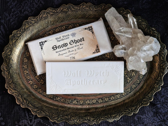 Snow Ghost Wax Melts, Handmade Samhain Gift, Gothic Halloween, Vegan Dark Aesthetic Gift, Witchy Wax Melts, Apple & Musk Scented
