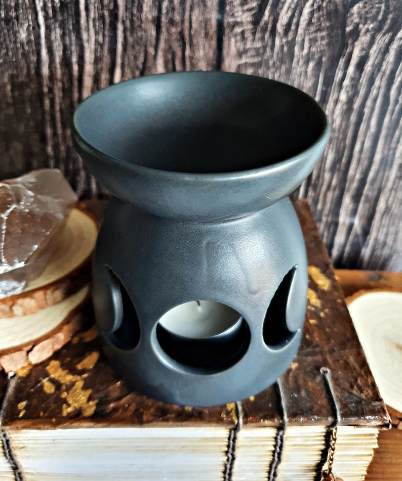Triple Moon Wax Burner  Witchy Oil Burner  Witchy Gift  Pagan Gift  Witchcraft Gift