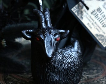 Black Phillip Goat Candle, Satanic Goat Gift, Occult Candle, Witchy Pillar Candle, The VVitch, Halloween Candle