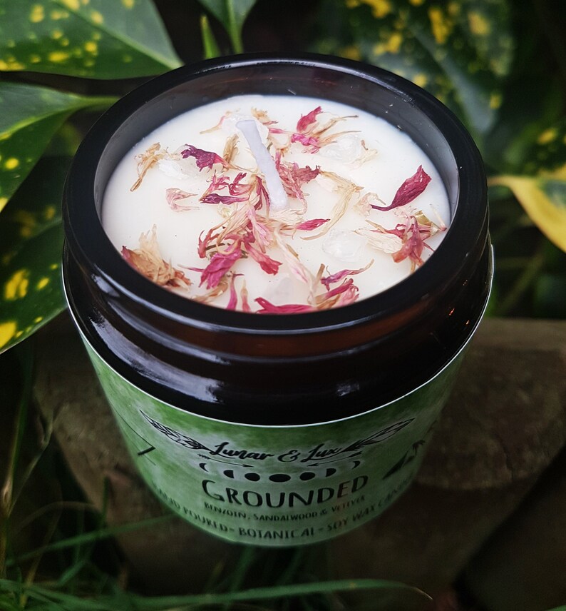 Doula Gift Gifts for Pregnancy Vegan Crystal Candle Healing Candle Grounded 4oz Yoga Gifts Bereavement Gift Stress Relief Gift