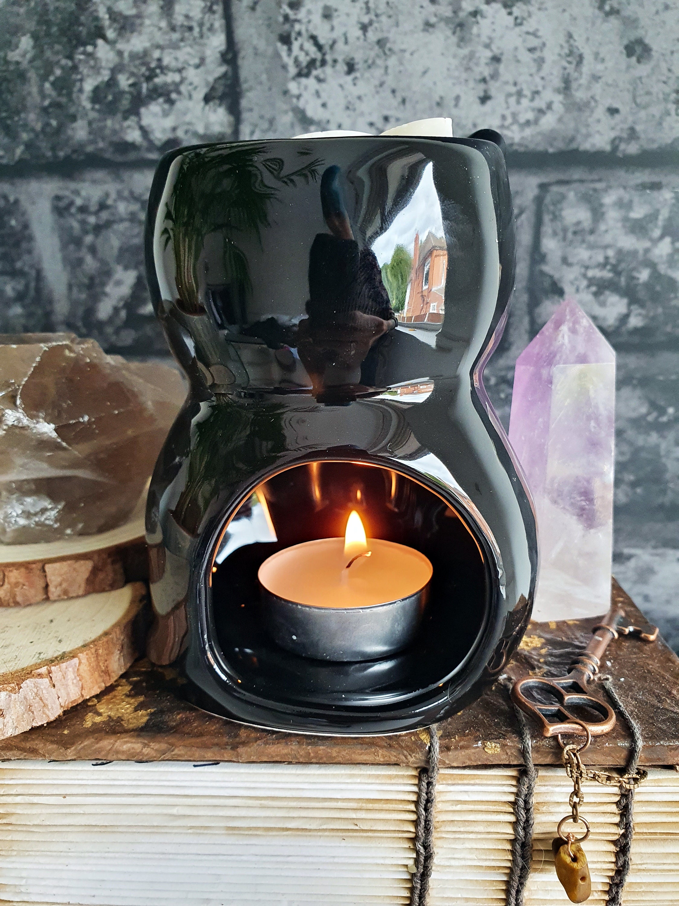 Black Cat Wax Burner / Witchy Oil Burner / Witchy Gift / Pagan Etsy UK