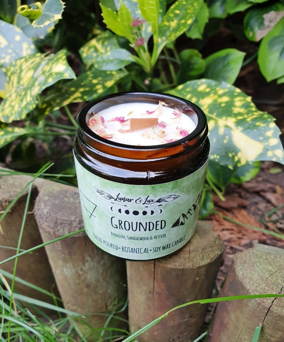 Doula Gift Gifts for Pregnancy Vegan Crystal Candle Healing Candle Grounded 4oz Yoga Gifts Bereavement Gift Stress Relief Gift
