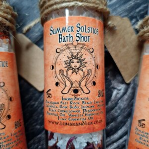 Summer Solstice Gift, Bath Ritual Salts, Litha Gift, Goddess Gift, Dried Flower Bath, Bath Salt Test Tube, Pagan Gift, Click For More Info image 6