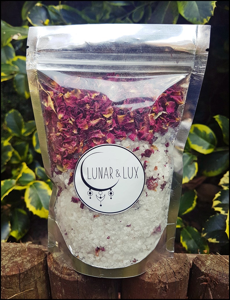 Bath Soak Gift Set, Vegan Bath Set, Vegan Bath Gift, Rose Petal Bath Salt, New Mom Bath Gift, Click for more info image 6