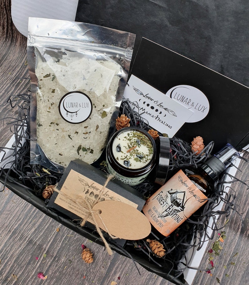 Forest Bathing Gift Box / Vegan Candle set Spiritual Gift Etsy