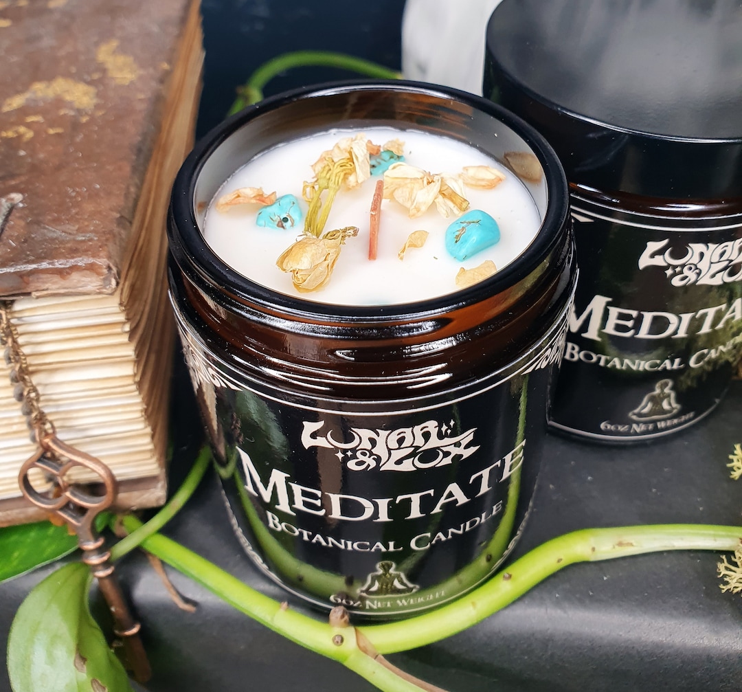 Meditate Botanical Candle Stress Relief Candle Stress Relief Etsy UK