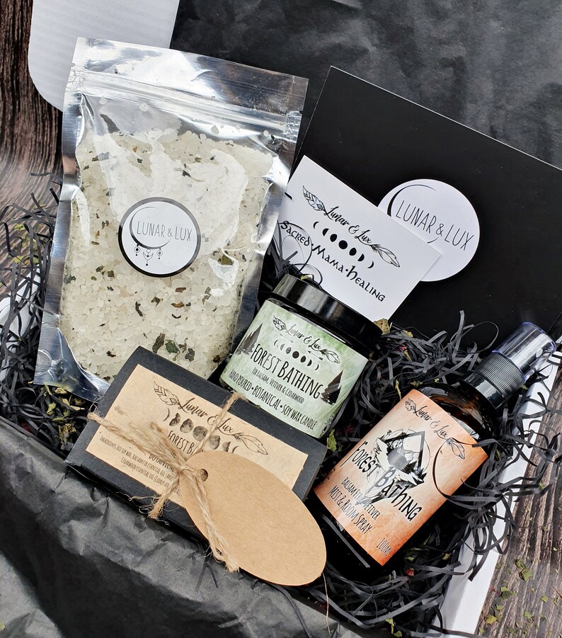 Forest Bathing Gift Box / Vegan Candle set Spiritual Gift Etsy