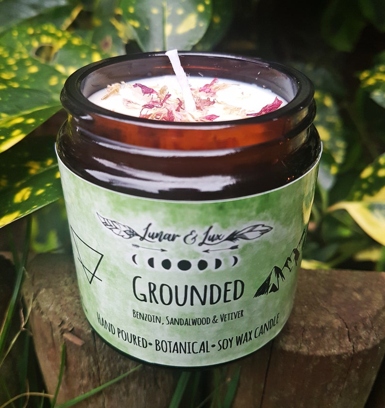 Doula Gift Gifts for Pregnancy Vegan Crystal Candle Healing Candle Grounded 4oz Yoga Gifts Bereavement Gift Stress Relief Gift