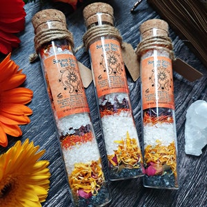 Summer Solstice Gift, Bath Ritual Salts, Litha Gift, Goddess Gift, Dried Flower Bath, Bath Salt Test Tube, Pagan Gift, Click For More Info image 5