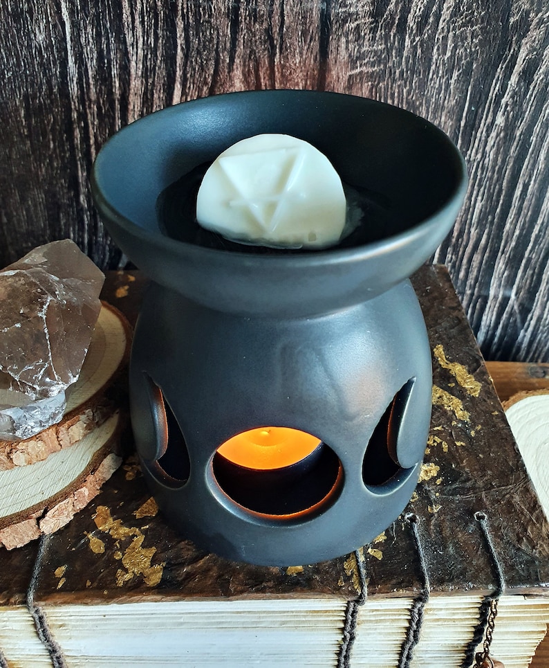 Triple Moon Wax Burner  Witchy Oil Burner  Witchy Gift  Pagan Gift  Witchcraft Gift