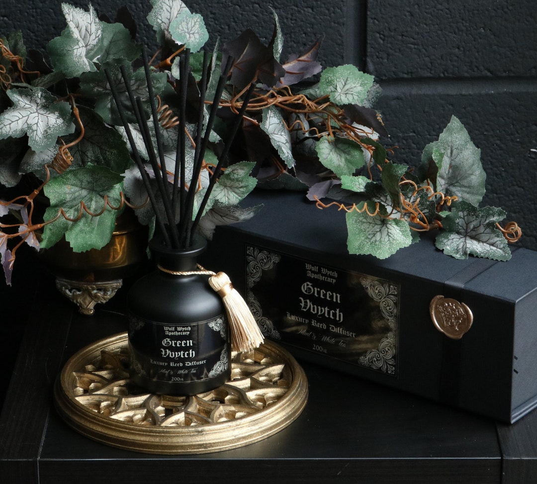 Green Witch Reed Diffuser, Garden Witch Gift, Gothic Reed Diffuser, Apothecary Bottle Reed