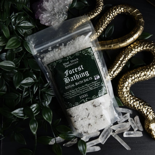 Forest Bathing Bath Soak, Witchy Bath Salts, Herbal Bath Salts, Woodland Bath Salts, Witch Ritual Bath, Dried Flower Bath