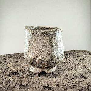 Tazza Yunomi cotta a legna / Tazza da tè smaltata in frassino / Tazza da tè testurizzata / Ceramica Wabi Sabi / Tazza da tè giapponese