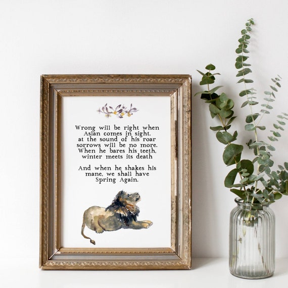 Aslan Quote Narnia Print The Lion The Witch And The Etsy