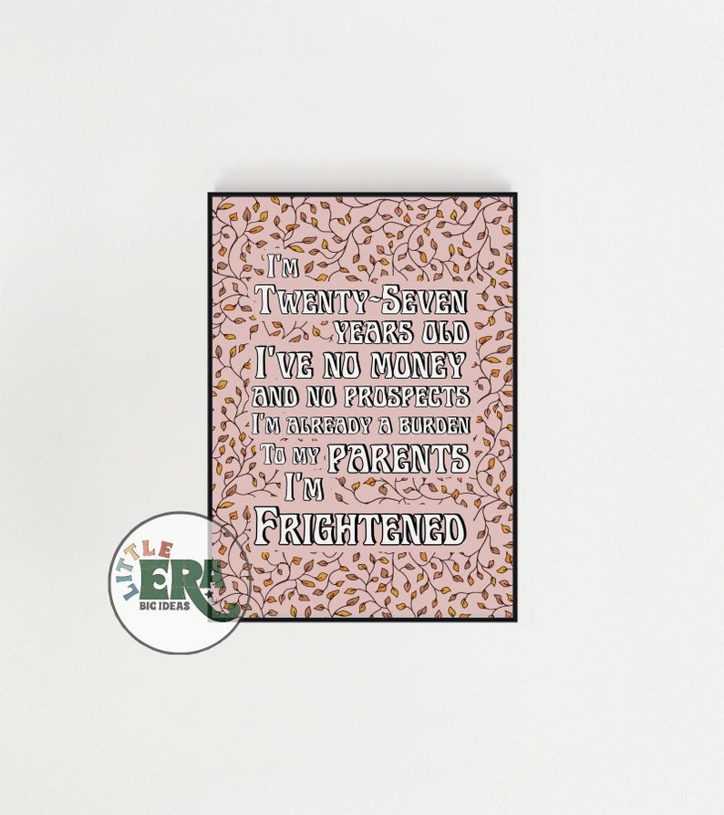 Pride and Prejudice Quote 27 Years Old Quote Print Etsy