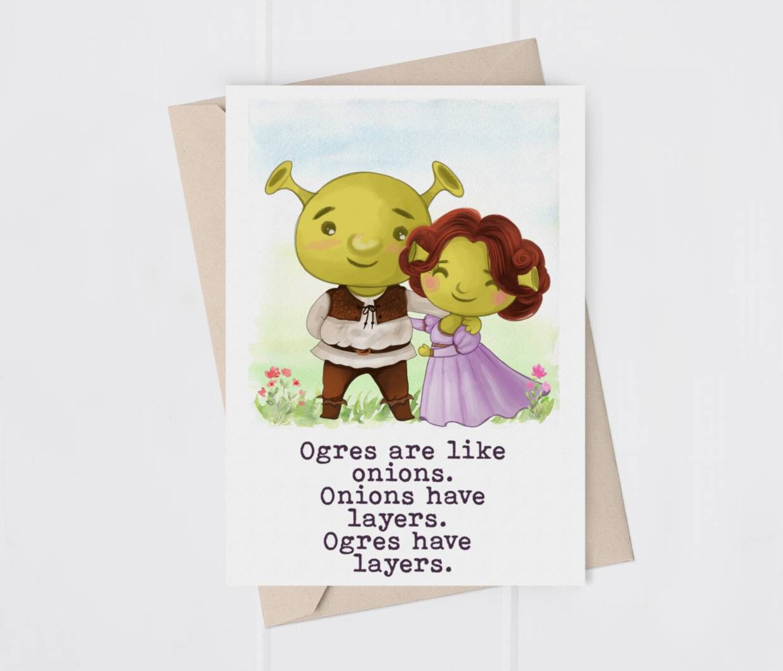 Shrek Valentines Card Ogre Wall Art Greetings Card | Etsy