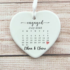 Personalized Engagement Ornament: Modern Marriage Announcement Gift