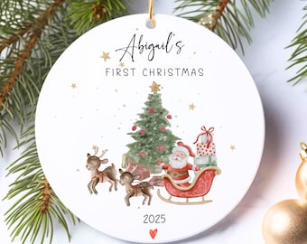 Baby's First Christmas Ornament: Personalized Ceramic Keepsake