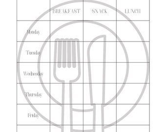 Black and White Meal Planner PDF