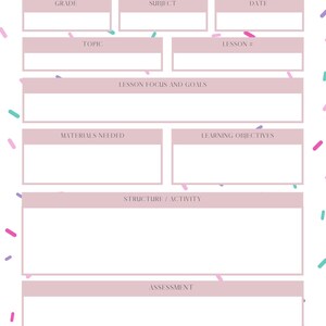 Sprinkles Lesson Planner- PDF