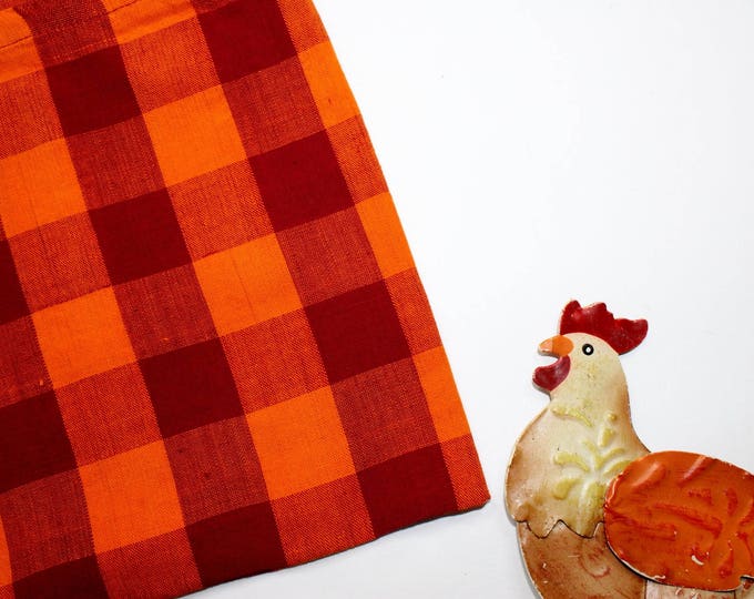 Fall Colors Cloth Napkins Checkered Fabric Handloom Cotton Etsy