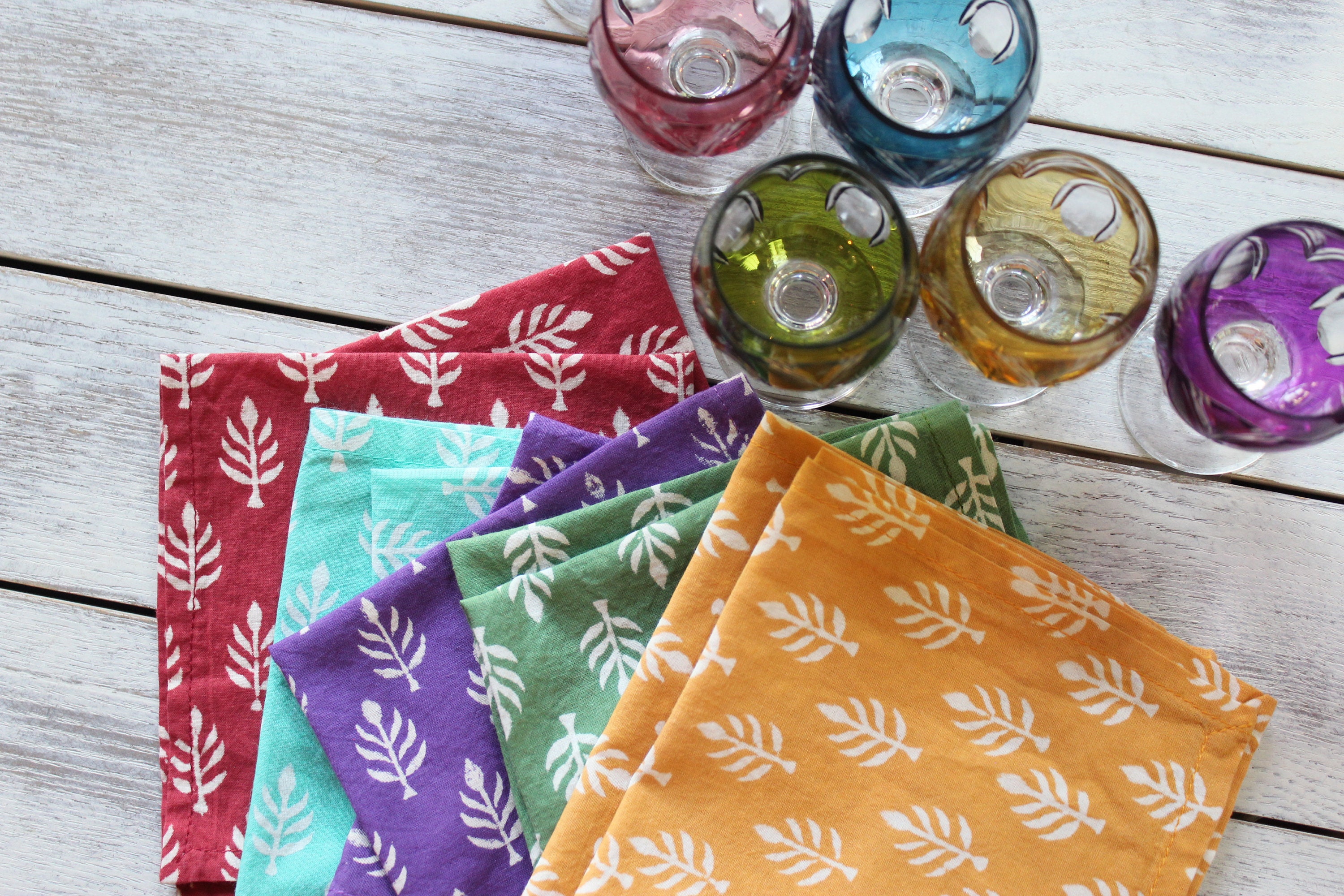 Ecofriendly Gift Zero Waste Cocktail Napkins Set Reusable Organic