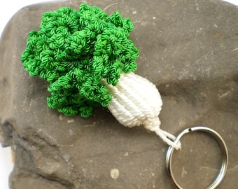 Bok Choy Key Chain, Fun Vegan Vegetarian Gift, Bok Choi Cabbage Keychain, Vegetable Zipper Pull, Chinese Knot Key Holder, Vegetable Key Fob