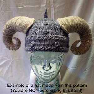 Knitting Pattern Horned Viking Hat with Braids, Viking Helmet Knitting Pattern, Viking Hat Pattern image 4