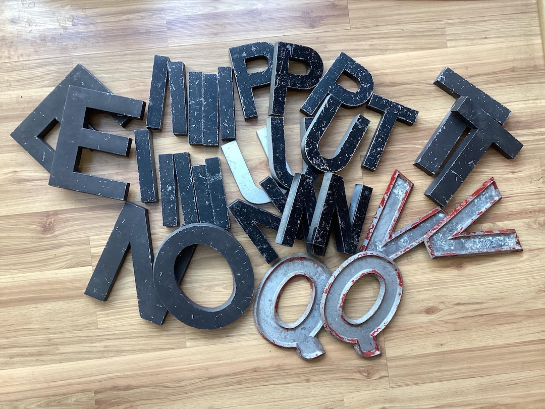 FREE SHIPPING!! Vintage Cast Metal Marquee Letters-lot of 30 Assorted ...