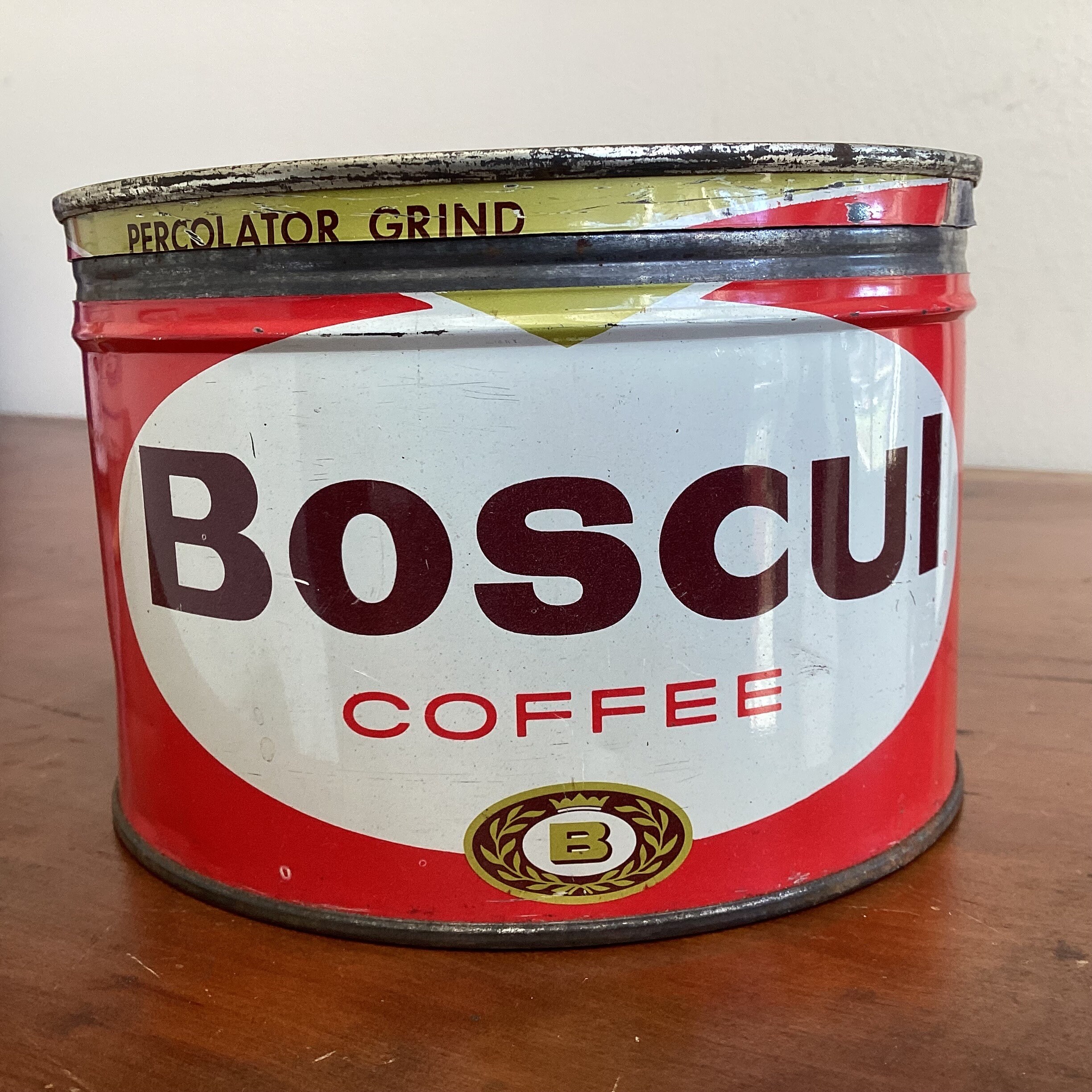 Vintage Boscul Coffee 1 Pound Coffee Tin can key Open best of the Bean Lid percolator Grind camden NJ Etsy