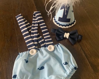 Boy/'s Beach Birthday Flags Smash Cake Party Ocean Party Whales and Anchors