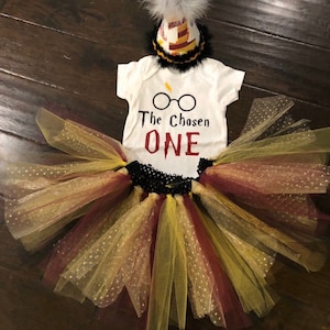 Harry P inspired Custom Baby Girl Smash cake outfit/first birthday/the chosen one birthday/family shirts/ potter tutu / girl birthday/muggle