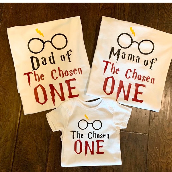 Harry P inspired Custom Baby Boy Birthday shirts/first birthday/the chosen one birthday/family shirts/ mom dad /potter  girl birthday/muggle