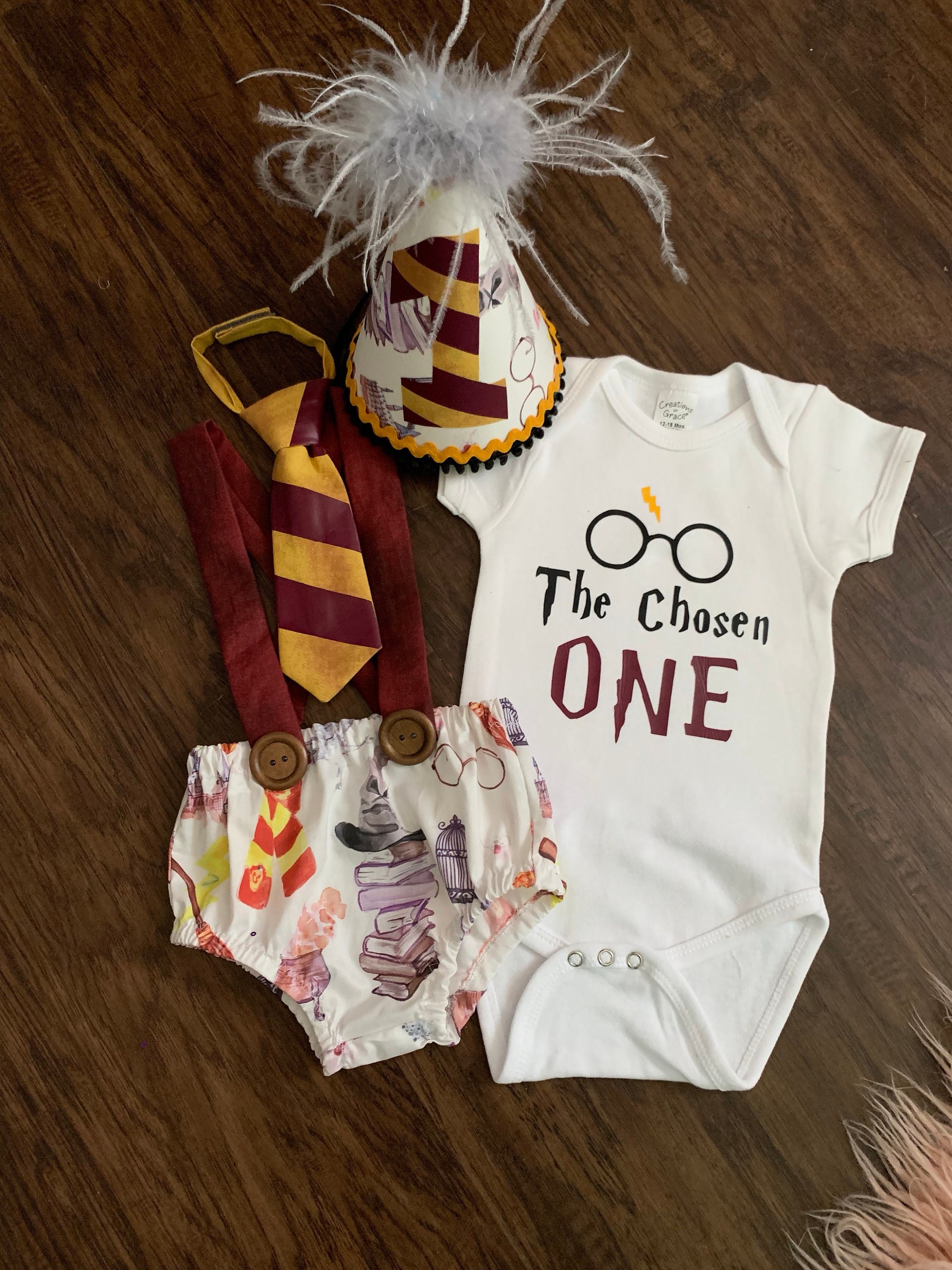 Harry P Inspired Birthday High Chair Banner/smash Cake Outfit/first Birthday/the  Chosen One Potter Birthday/hipster Birthday/baby Girl 