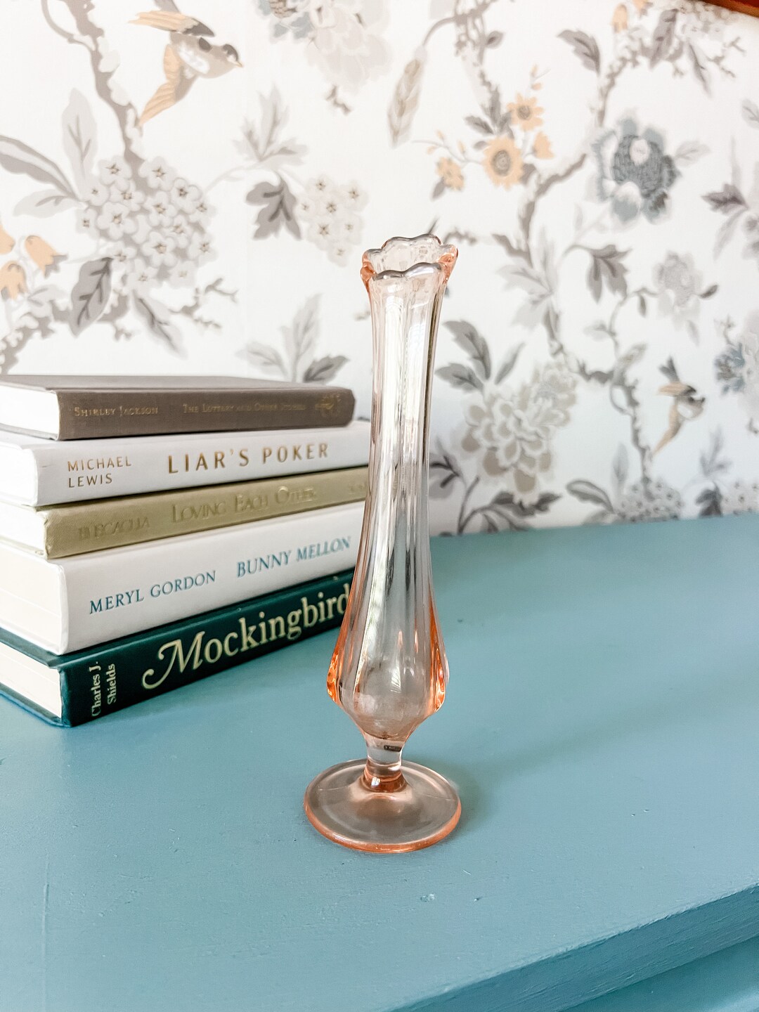 Little Vintage Peachy Pink Swung Vase Small Swung Vase Etsy