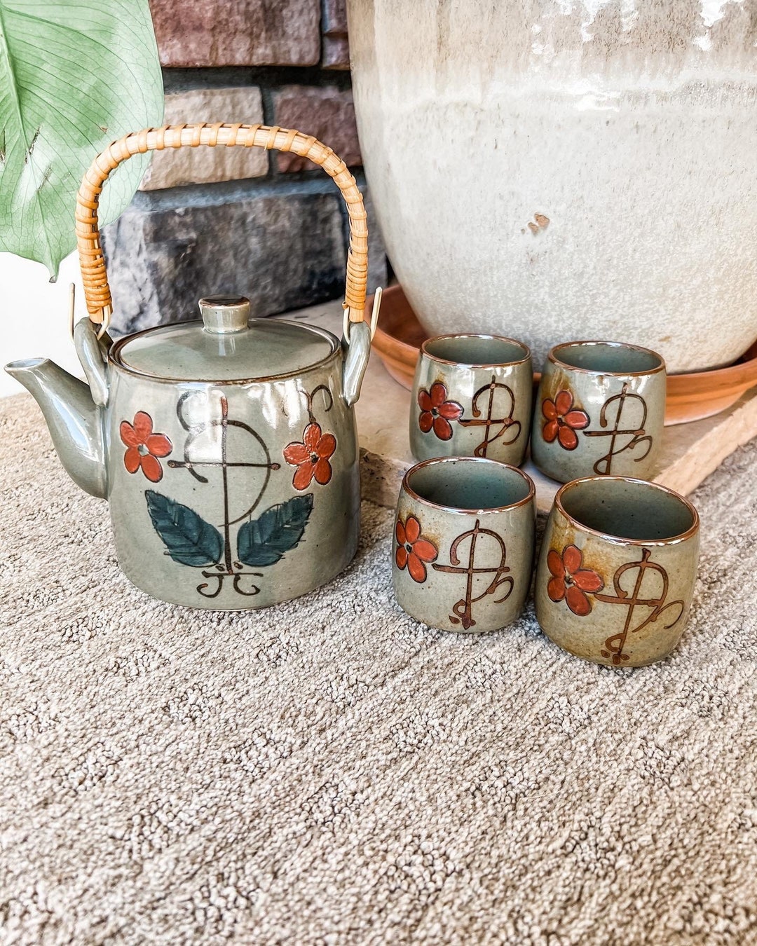 Vintage Made in Japan Tea Set 4 Tea Cups and One Teapot Etsy