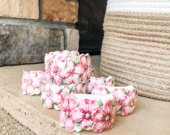 Cocktail Napkins Flowers Floral Pink Summer Spring Baby Girl Set of 4 Cocktail Napkins Flowers Floral Pink Summer Spring Baby Girl Set of 4