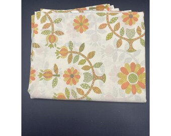 Sábana plana grande vintage Fieldcrest Perfection de percal floral, fabricada en EE. UU., 81x104 pulgadas.