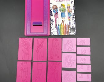 Fashion Plates Fashion Folio Drawing Set PlayMonster 2020 Pink Frame Plates