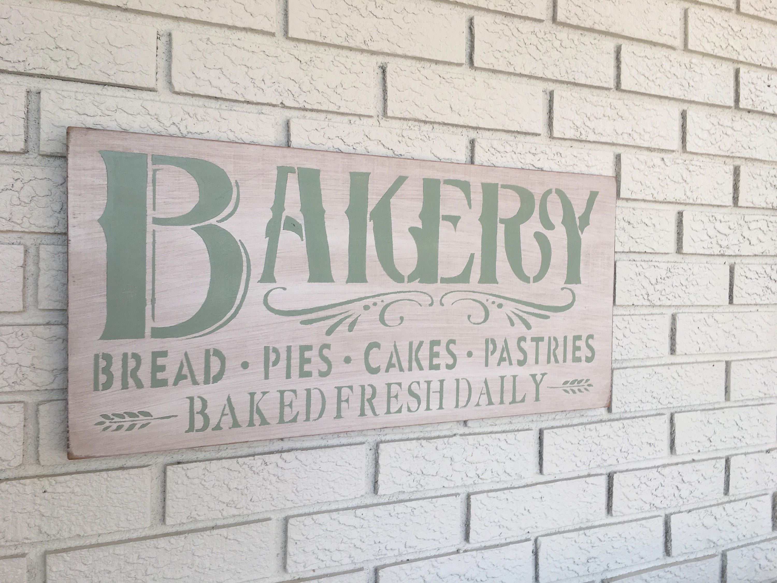 Baked Fresh Daily Bakery Sign Kitchen Wall Art Farmhouse Etsy