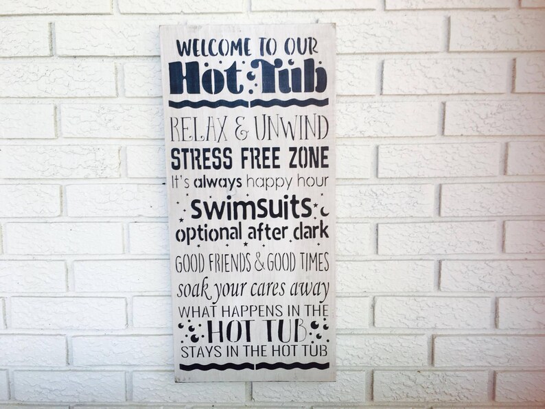 Hot Tub Rules Sign Hot Tub Rules Hot Tub Sign Funny Hot ...