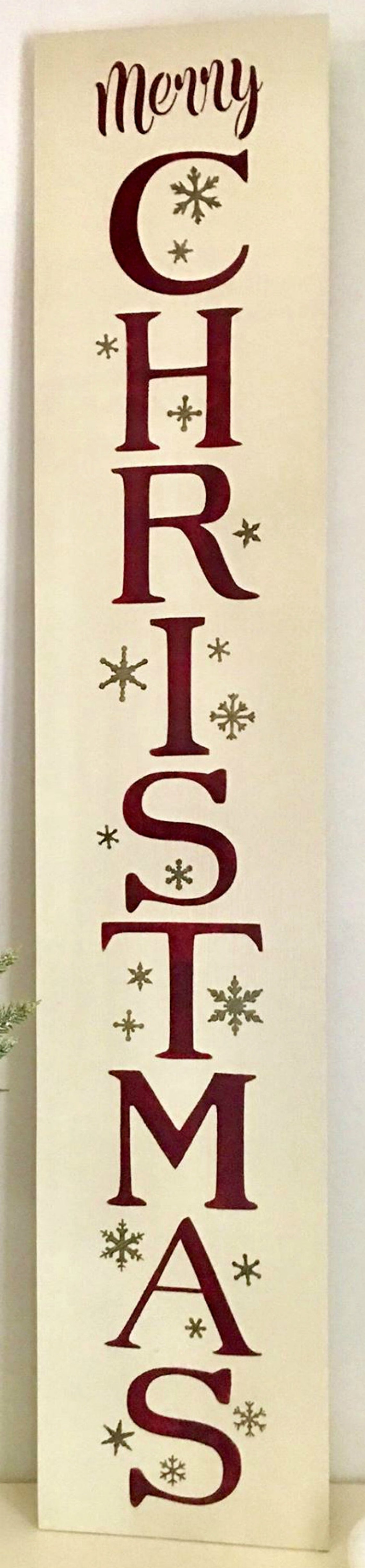 Merry Christmas Sign Vertical Wood Sign Christmas Home | Etsy
