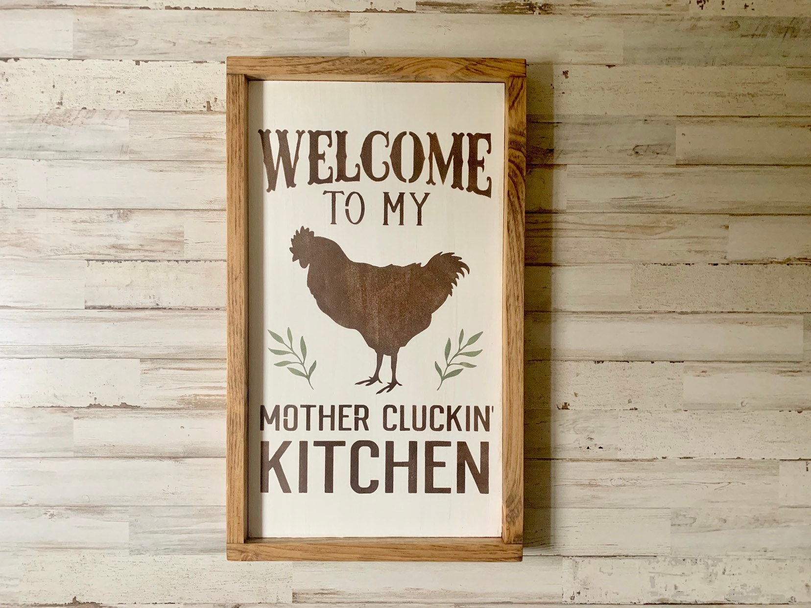 Rustic Farmhouse Sign Defined Chicken Mom Chicken Mom Farmhouse Sign