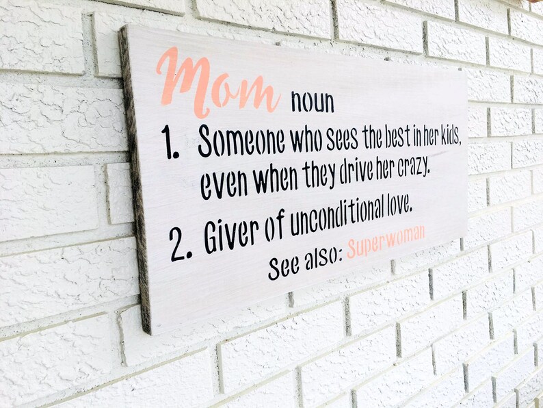 Mom Definition Sign Mom Noun Sign Mom Sign Mothers Day Etsy