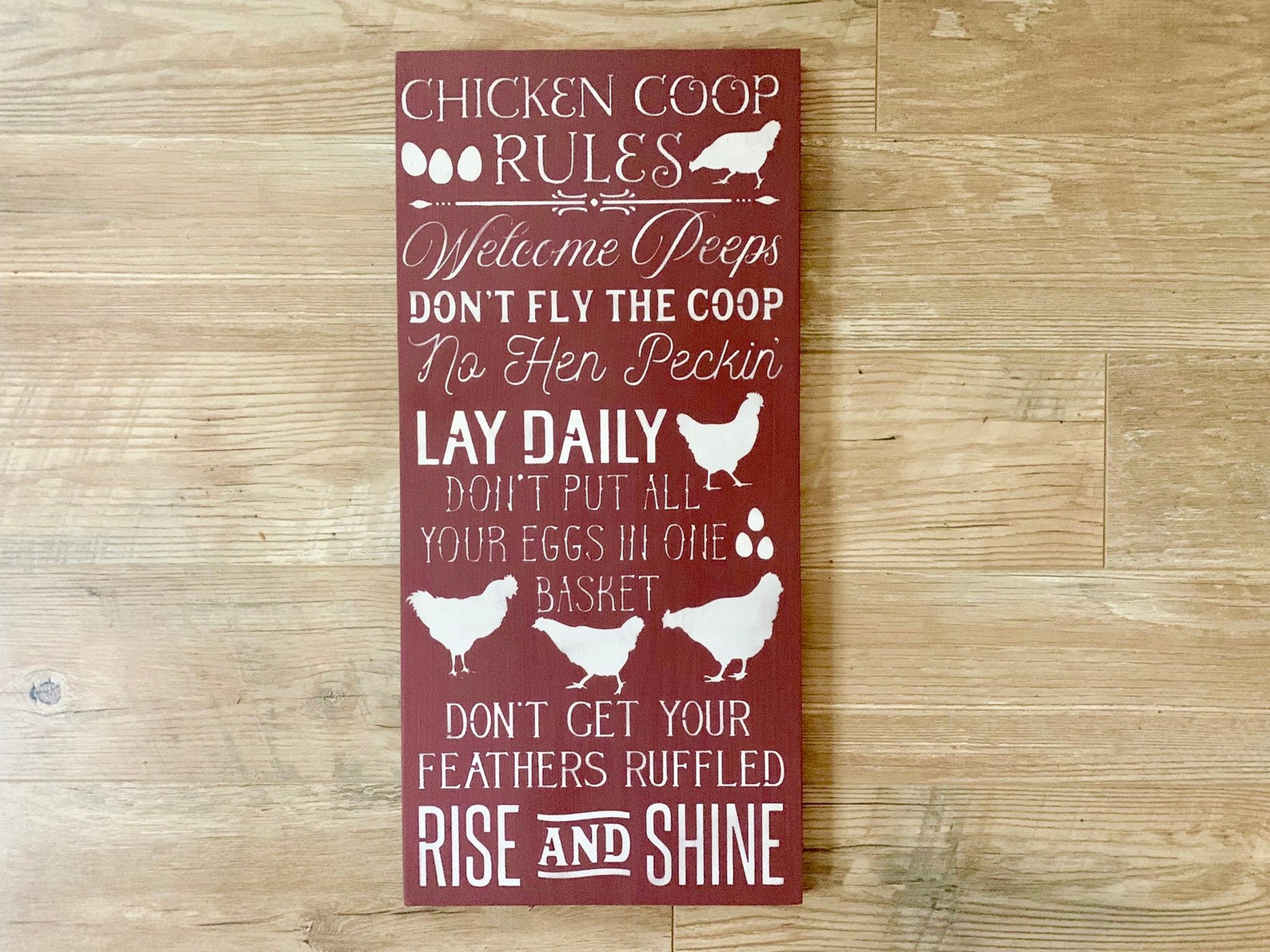 Chicken Coop Rules Chicken Coop Sign Chicken Rules Sign Etsy