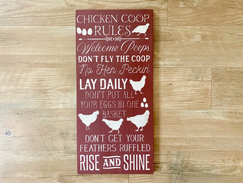 Chicken Coop Rules Chicken Coop Sign Chicken Rules Sign Etsy