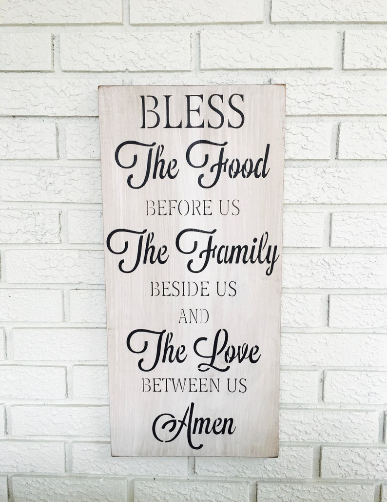 Bless the food Sign Kitchen Wall Decor Vertical Wall Art Etsy