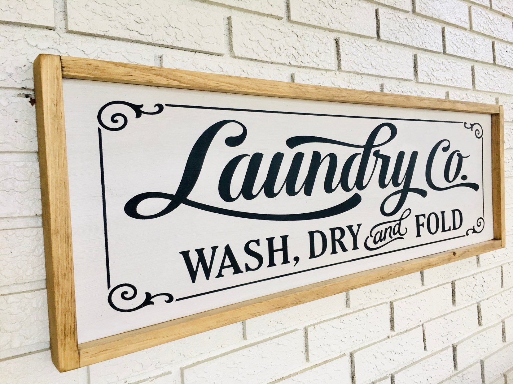 Señal de lavandería / lavandería y co signo de madera / | Etsy