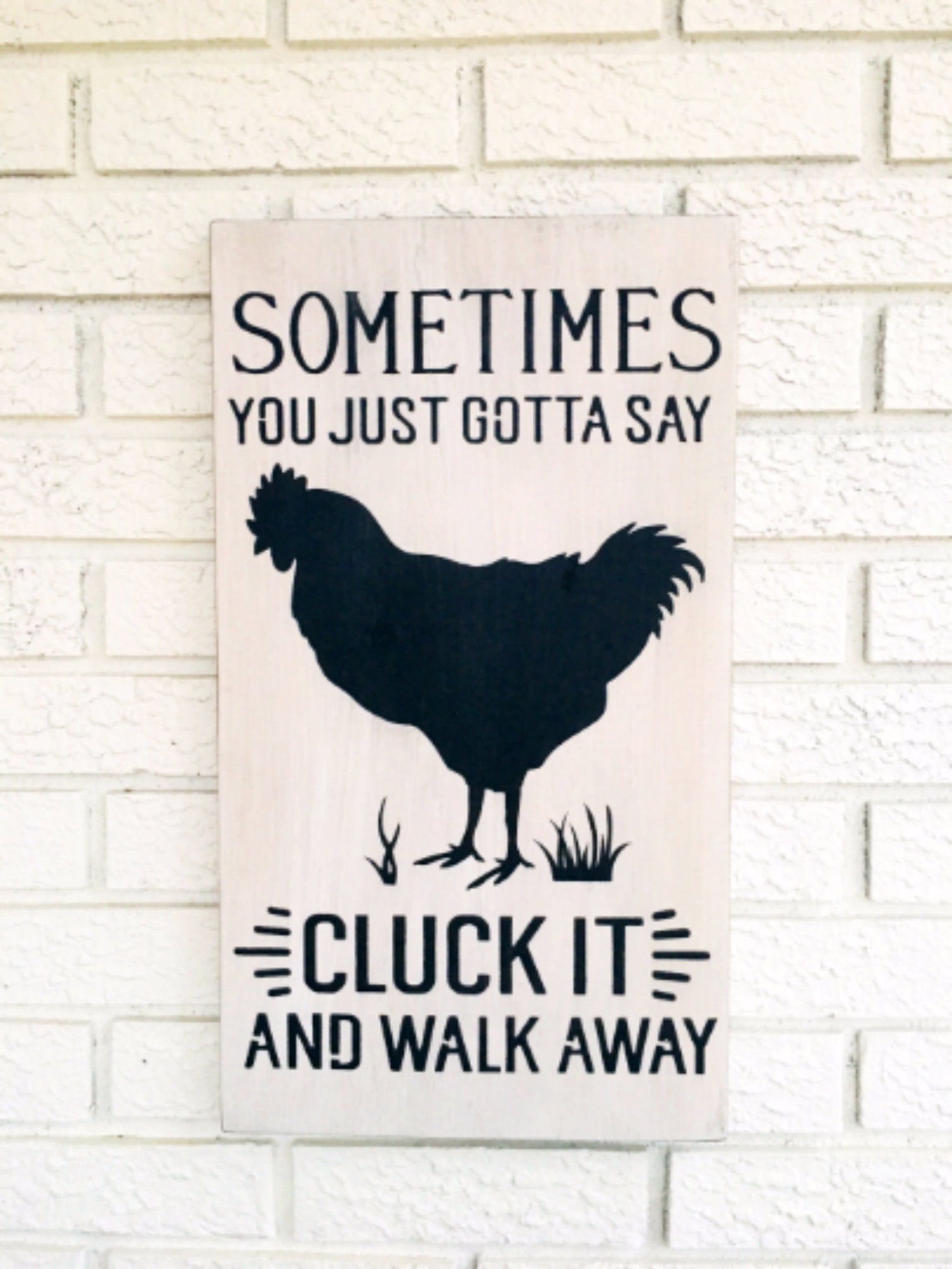 Cluck It Wood Chicken Sign Funny Chicken Sign Chicken Wall Etsy