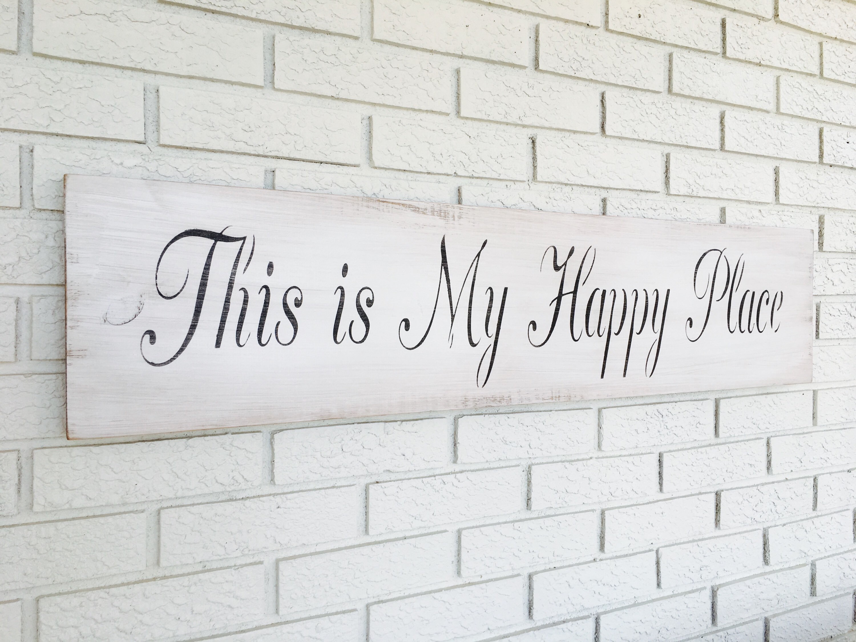 My Happy Place Sign Inspirational Wooden Signs Weathered Etsy